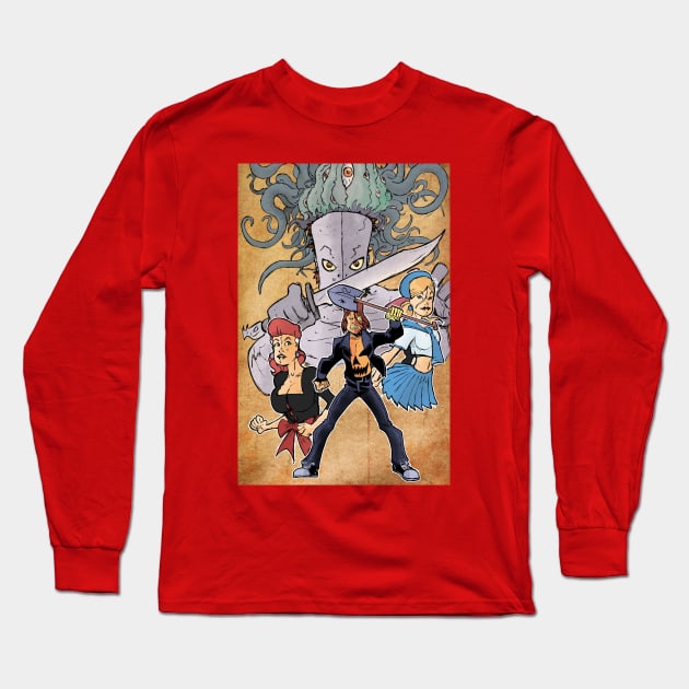 Halloween Man "Slasher Nite" Long Sleeve T-Shirt by DrewEdwards